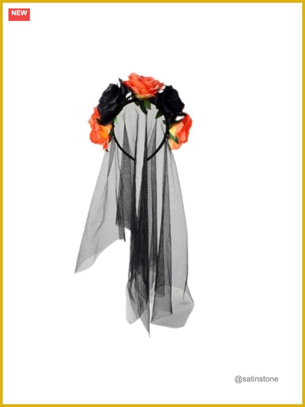Bohemian Rose Flower Headband Mesh Hair Hoop Halloween Costume